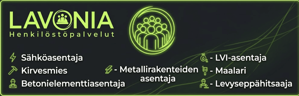 Osaajat, joita Lahdessa etsitään Lavonian toimesta. 